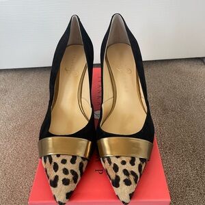 Ivanka Trump Black and Gold Stiletto Heels